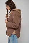 Куртка с трикотажным капюшоном коричневая KR9901 № 5