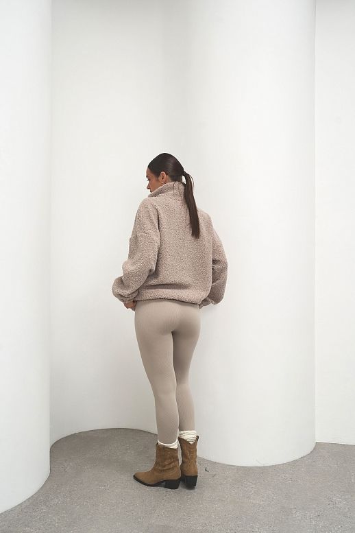 Світшот теді із замком бежевий 