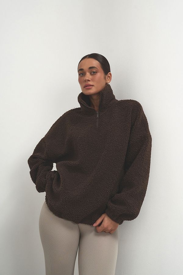 Світшот теді із замком коричневий  TKOFG/02 #RU# Свитшоты TKOFG/02 № 1