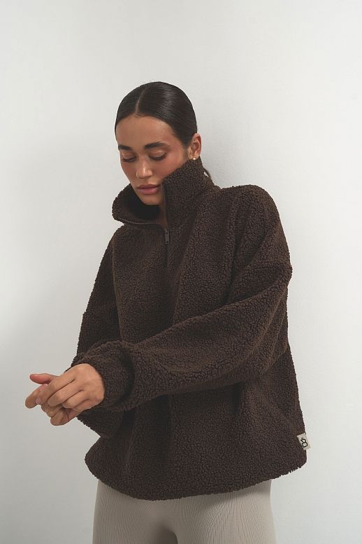 Світшот теді із замком коричневий 