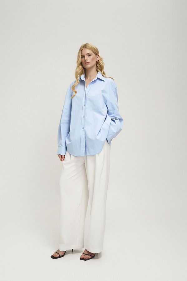 Сорочка класична вільного крою блакитна SH-CLASSIC/02 #RU# Рубашка классическая свободного кроя голубая SH-CLASSIC/02 № 1