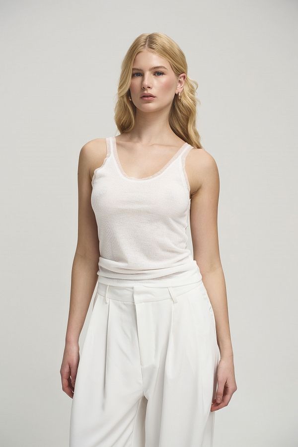 Майка на бретелях молочна MAYK-K/02 #RU# Майка на бретелях молочная MAYK-K/02 № 2