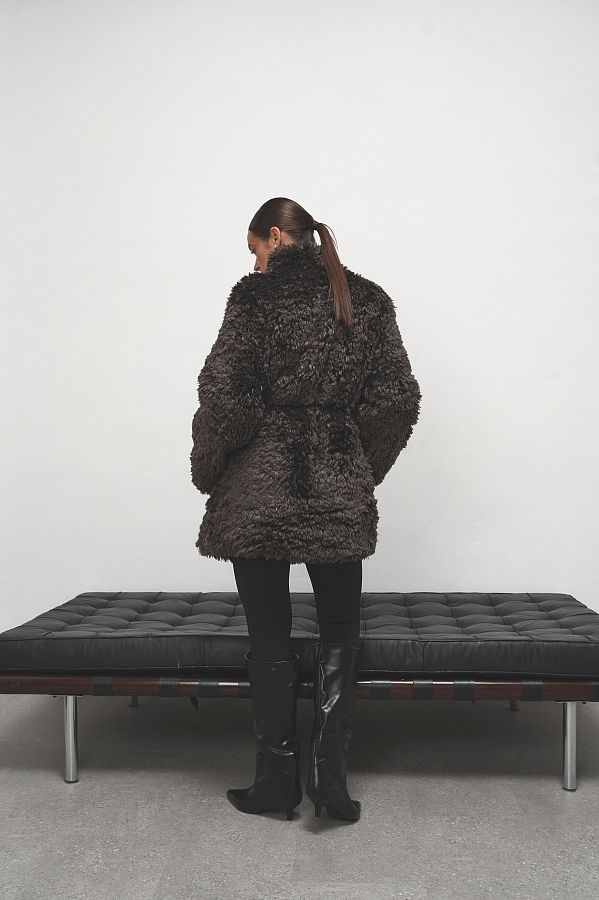 Шубка подовжена коричнева 19421/5 № 4