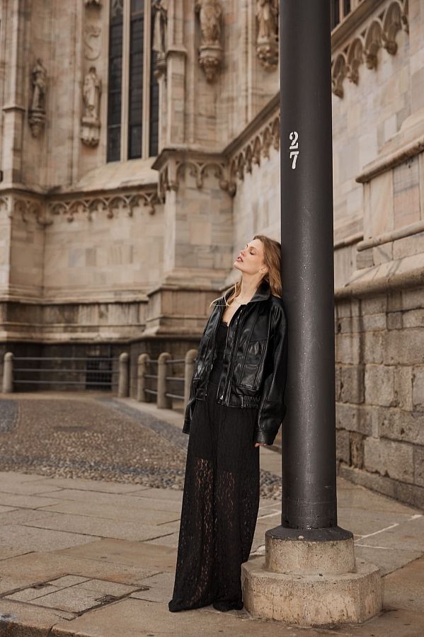 Куртка oversize шкіряна чорна  URBAN-01 #RU# Куртка oversize кожаная черная URBAN-01 № 7