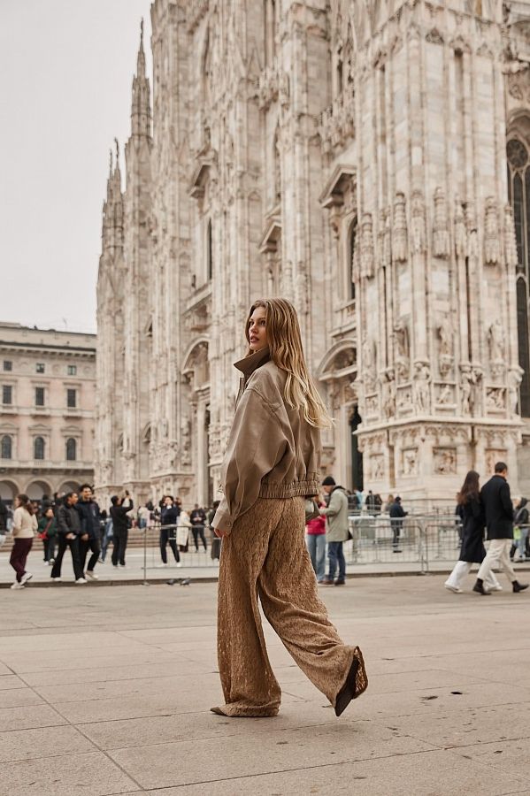 Куртка oversize шкіряна бежевий URBAN-03 #RU# Куртка oversize кожаная бежевый URBAN-03 № 8