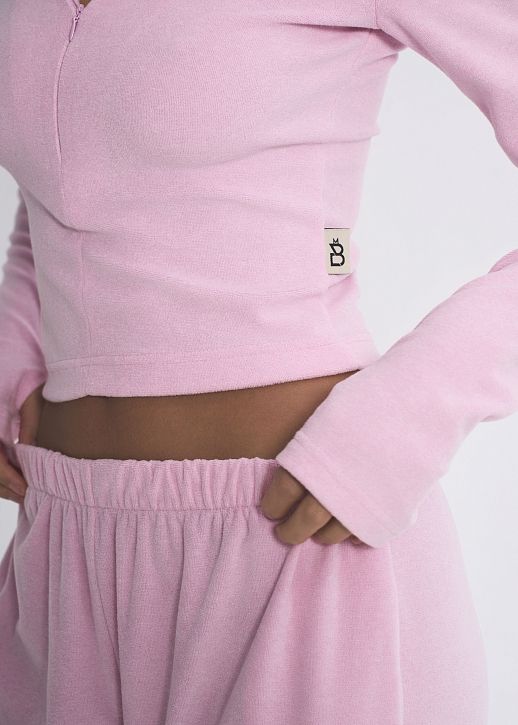 Костюм приталений із замком рожевий