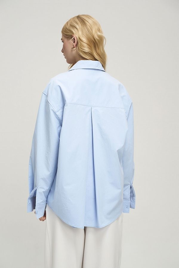 Сорочка класична вільного крою блакитна SH-CLASSIC/02 #RU# Рубашка классическая свободного кроя голубая SH-CLASSIC/02 № 5