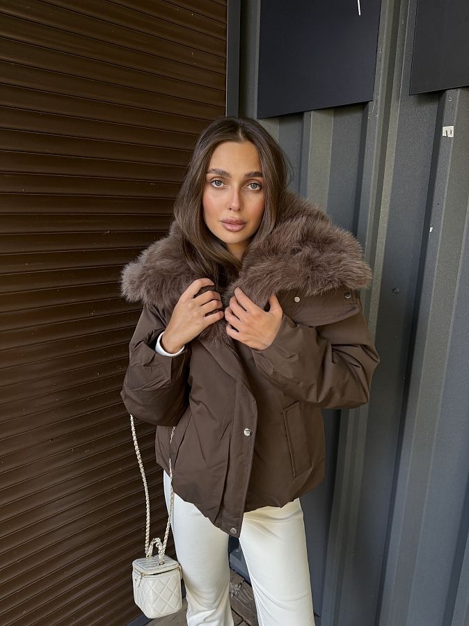 Куртка зимова з хутром коричнева 10012-012 #RU# Куртка зимняя с мехом коричневая 10012-012 № 3