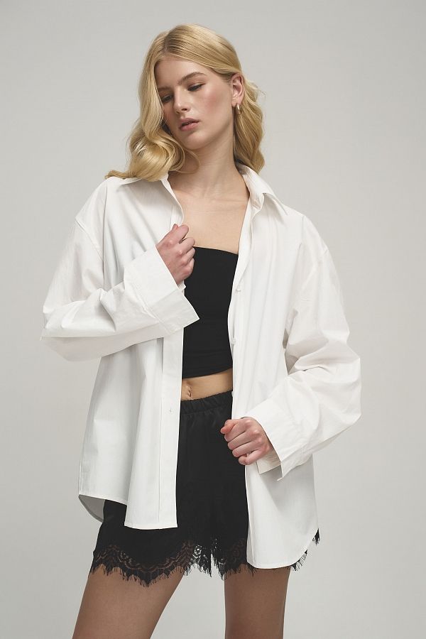 Сорочка класична вільного крою молочна SH-CLASSIC/01 #RU# Рубашка классическая свободного кроя молочная SH-CLASSIC/01 № 6