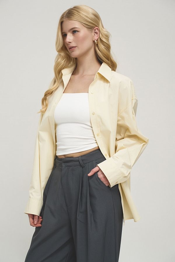 Сорочка класична вільного крою лимонна SH-CLASSIC/04 #RU# Рубашка классическая свободного кроя лимонная SH-CLASSIC/04 № 4