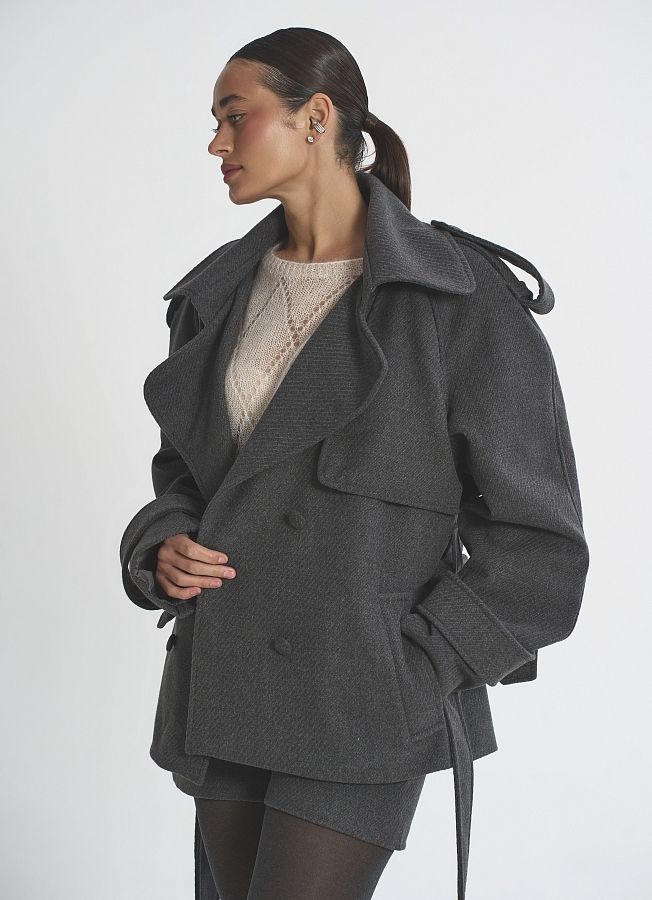 Піджак під пояс темно-сірий PJ-PAS/2 #RU# Пиджак под пояс темно-серый PJ-PAS/2 № 3