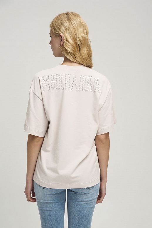 Футболка зі стразами MBocharova бежева