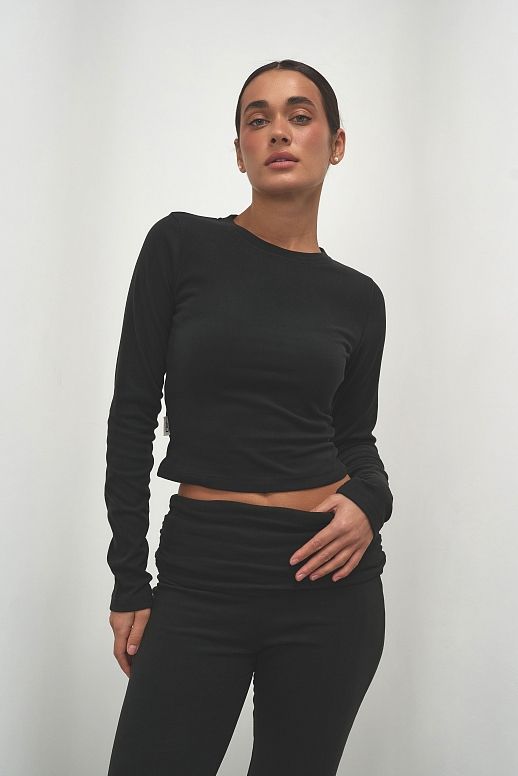 Костюм приталений флісовий чорний