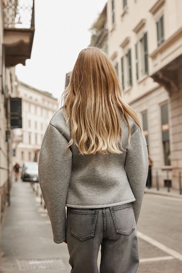 Бомбер з силуетними рукавами сірий URBAN/B-02 #RU# Бомбер с силуэтными рукавами серый URBAN/B-02 № 8