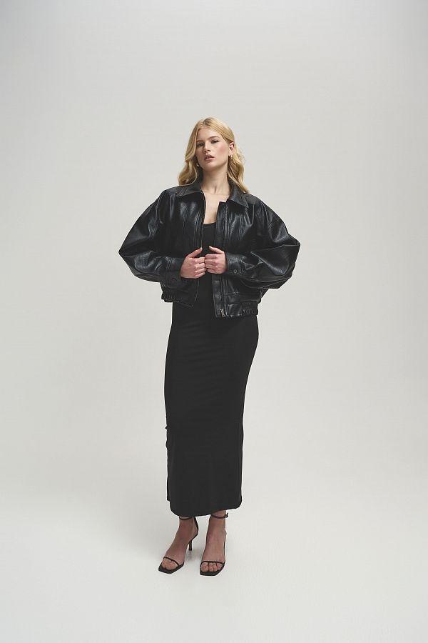 Куртка oversize шкіряна чорна URBAN-01 #RU# Куртка oversize кожаная черная URBAN-01 № 5