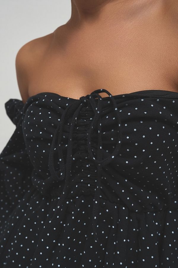 Сукня з подвійною спідницею чорна в горох D0923/16 № 4