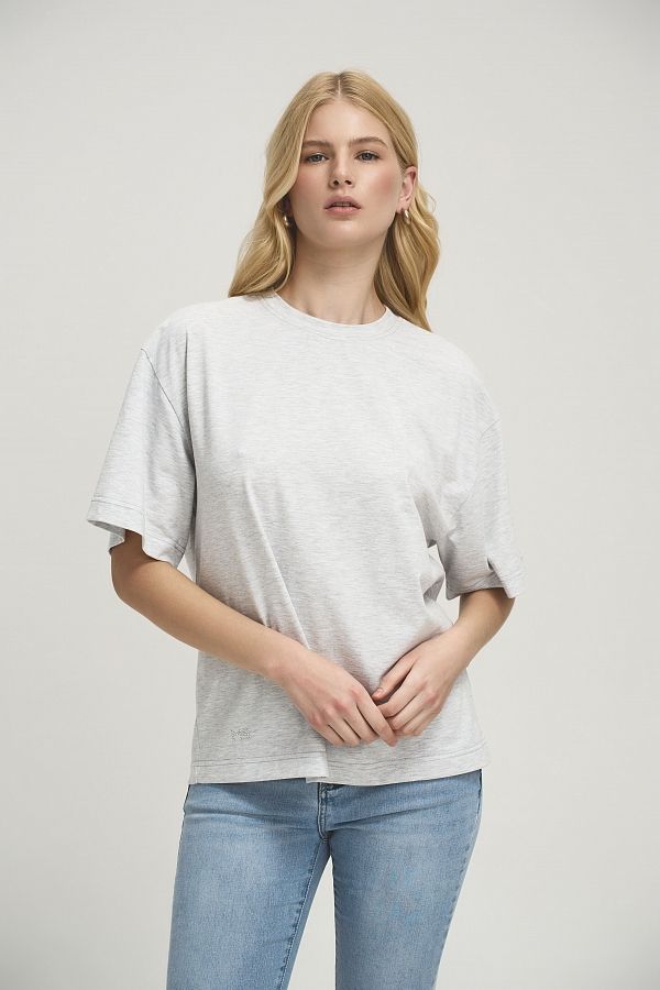 Футболка зі стразами MBocharova сіра FB202411/6 #RU# Футболка со стразами MBocharova серая FB202411/6 № 1