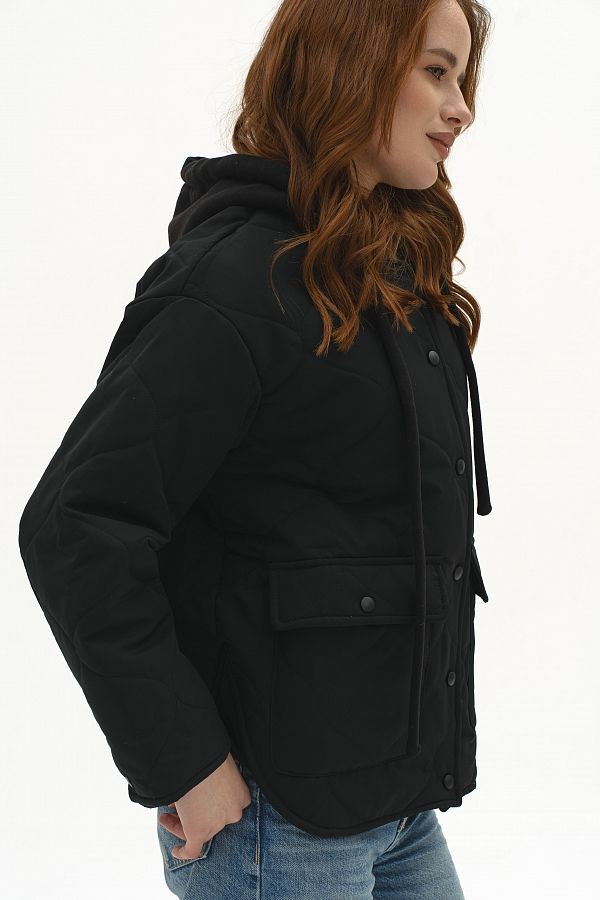 Куртка з трикотажним капюшоном чорний KTR01KAP/1 #RU# Куртка с трикотажным капюшоном KTR01KAP/1 № 5