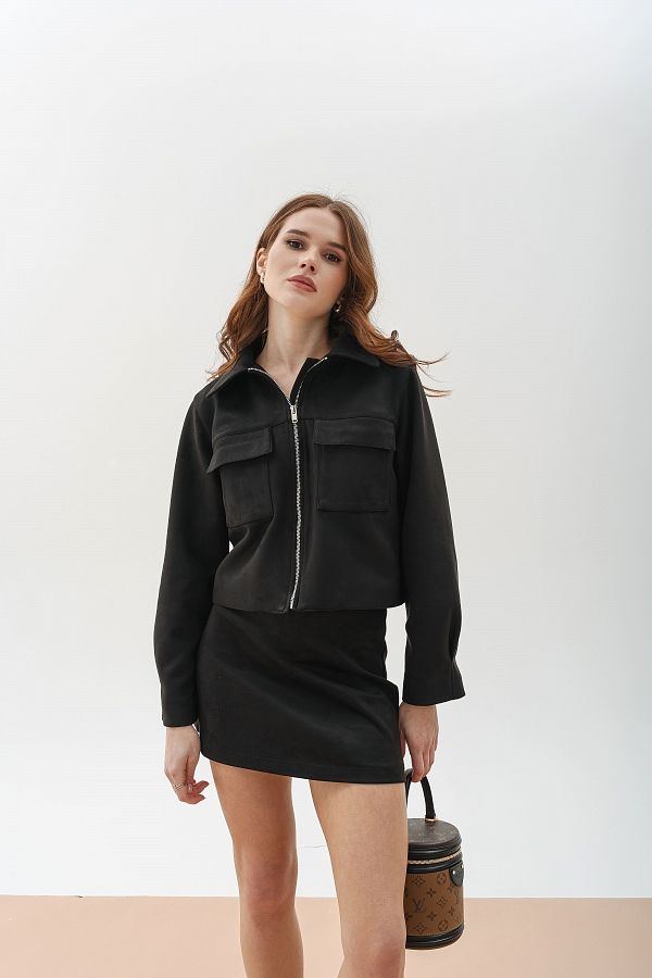 Спідниця замшева чорна  #RU# Юбка замшевая черная  № 1