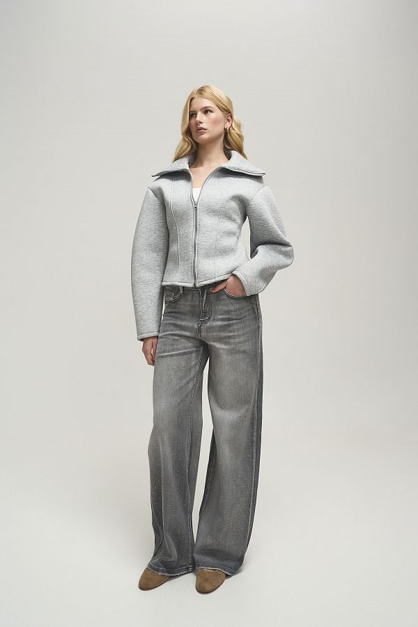 Бомбер з силуетними рукавами сірий URBAN/B-02 #RU# Бомбер с силуэтными рукавами серый URBAN/B-02 № 2