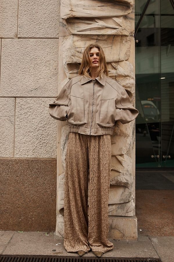 Куртка oversize шкіряна бежевий URBAN-03 #RU# Куртка oversize кожаная бежевый URBAN-03 № 1