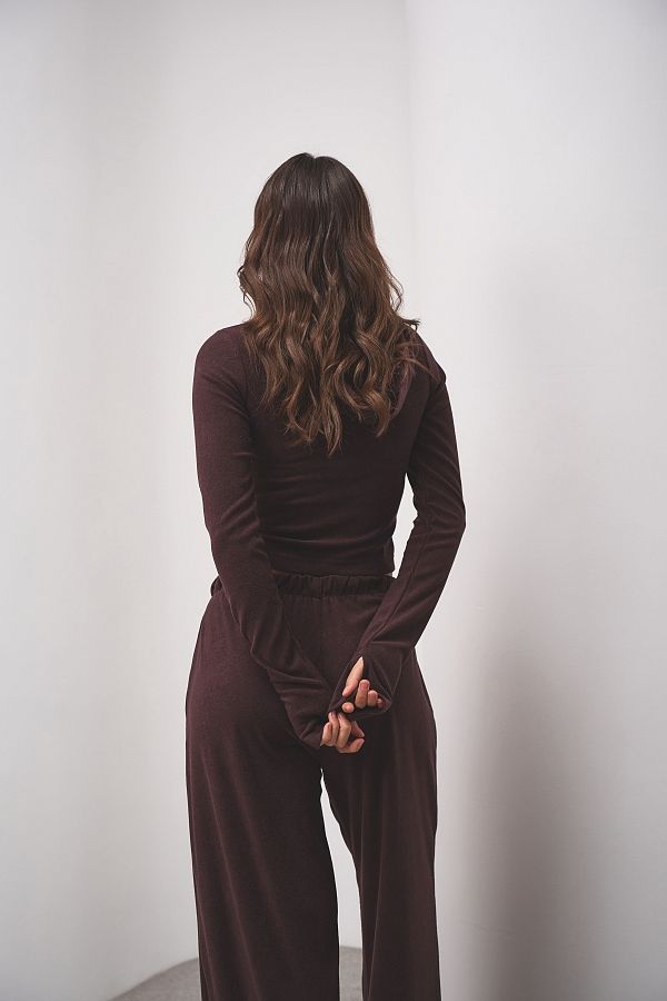 Костюм приталений із замком утеплений коричневий KOSPRZ01 #RU# Костюм приталенный с замком утепленный коричневый KOSPRZ01 № 5