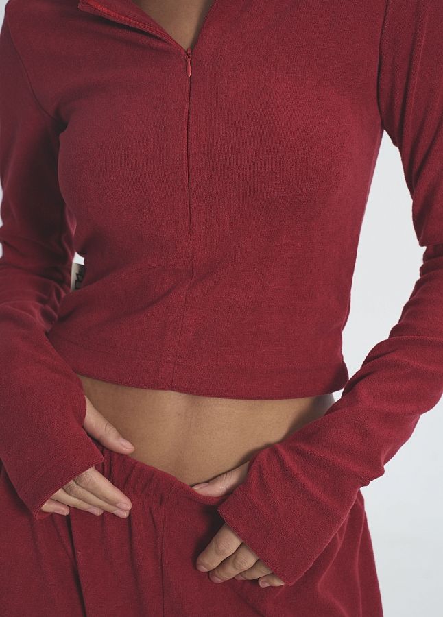 Костюм приталений із замком червоний KOSPR/2 #RU# Костюм приталенный с замком красный KOSPR/2 № 5