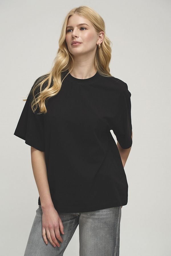 Футболка зі стразами MBocharova чорна FB202411/2 #RU# Футболка со стразами MBocharova черная FB202411/2 № 1