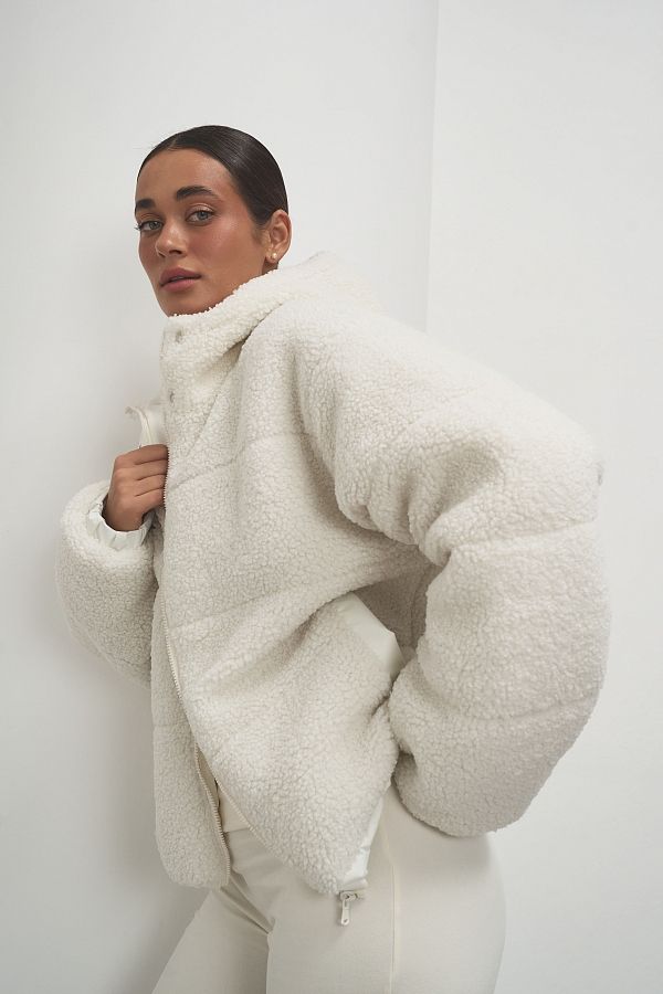 Куртка тедді молочна  240902/1 #RU# Куртка двухсторонняя тедди молочная  240902/1 № 1