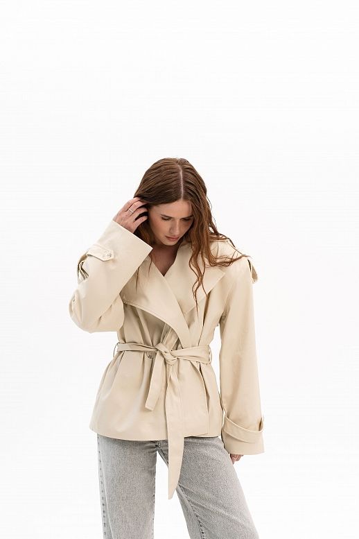 Тренч вкорочений котоновий butter yellow