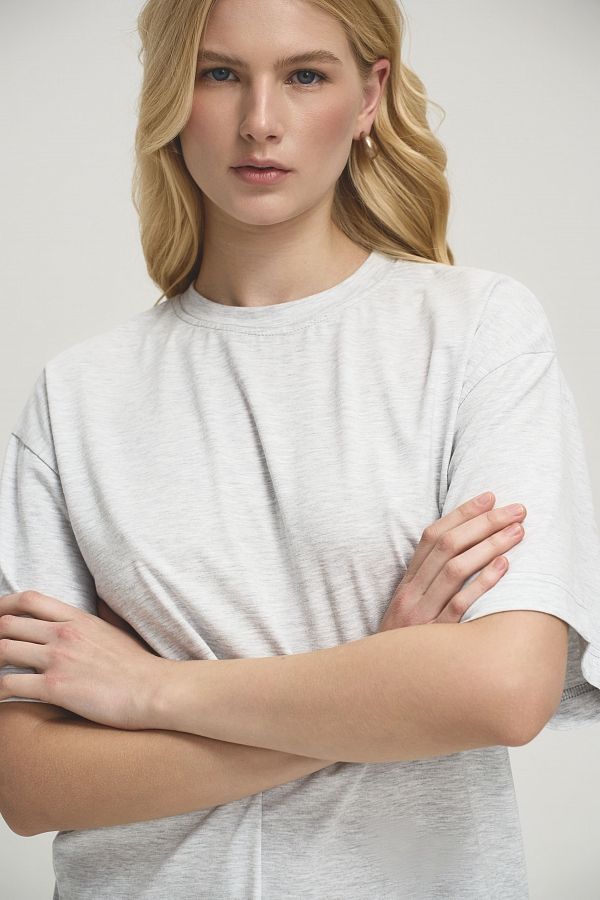 Футболка зі стразами MBocharova сіра FB202411/6 #RU# Футболка со стразами MBocharova серая FB202411/6 № 3