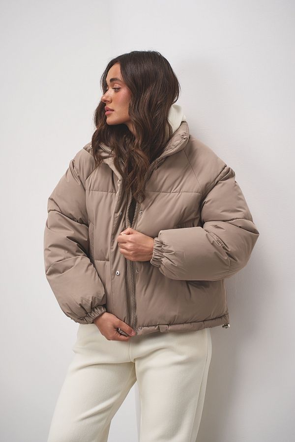 Пуховик вкорочений на замку бежевий PUVK25/3 #RU# Пуховик укороченный на замке бежевый PUVK25/3 № 2