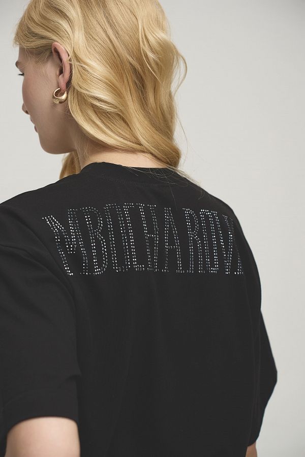 Футболка зі стразами MBocharova чорна FB202411/2 #RU# Футболка со стразами MBocharova черная FB202411/2 № 2