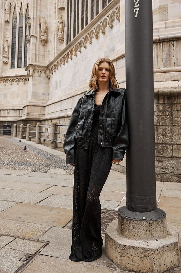 Куртка oversize шкіряна чорна  URBAN-01 #RU# Куртка oversize кожаная черная URBAN-01 № 5