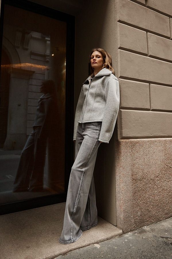 Бомбер з силуетними рукавами сірий URBAN/B-02 #RU# Бомбер с силуэтными рукавами серый URBAN/B-02 № 3