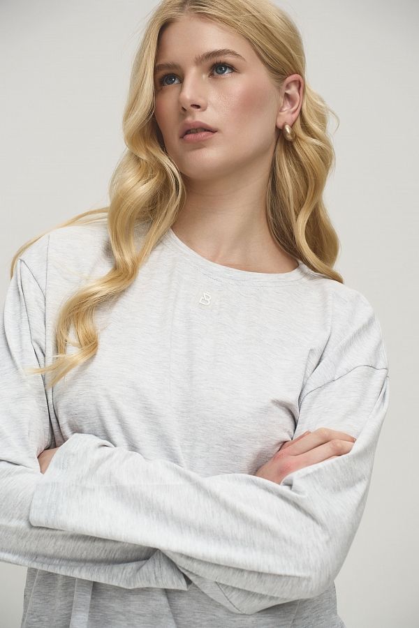 Лонгслів oversize MBocharova сірий DK0215/1 #RU# Лонгслив oversize MBocharova серый DK0215/1 № 1