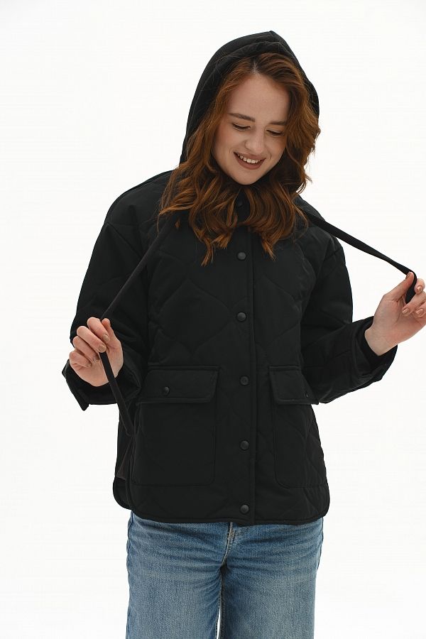 Куртка з трикотажним капюшоном чорний KTR01KAP/1 #RU# Куртка с трикотажным капюшоном KTR01KAP/1 № 2