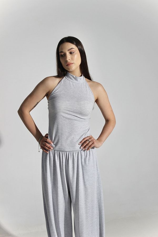 Костюм з топом-хальтер та брюками-аладінами сірий KS/TOP/ALD/2 #RU# Костюм с топом-хальтером и брюками-алладинами серый KS/TOP/ALD/2 № 3
