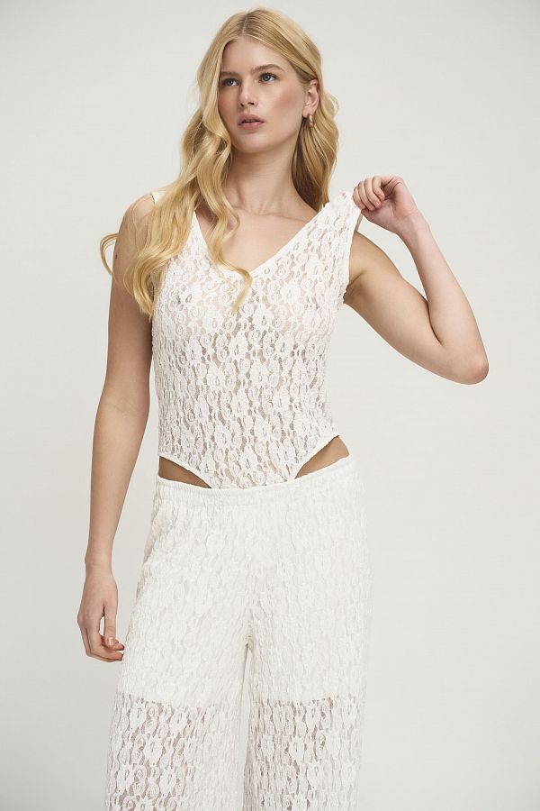 Боді мереживне молочне BD-01-LACE #RU# Боди кружевное молочное BD-01-LACE № 2