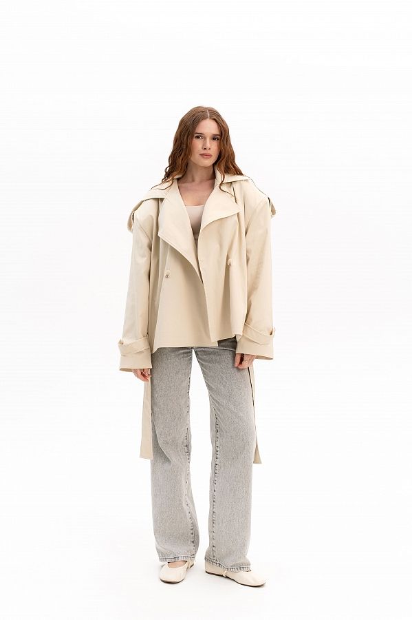 Тренч вкорочений котоновий butter yellow PREM/03 #RU# Тренч укороченный котоновый butter yellow PREM/03 № 5