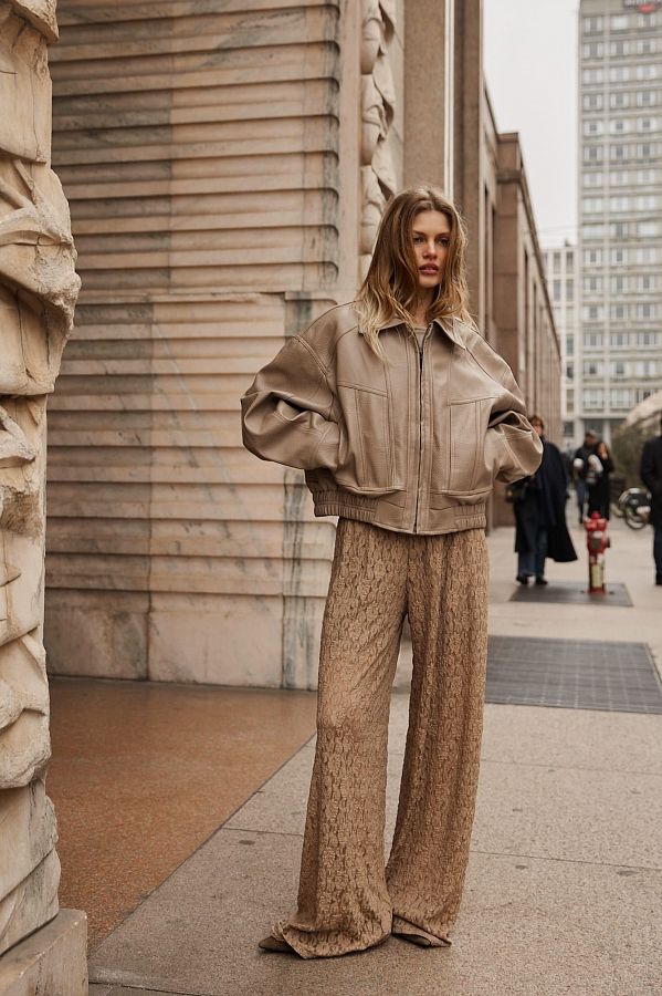 Куртка oversize шкіряна бежевий URBAN-03 #RU# Куртка oversize кожаная бежевый URBAN-03 № 2