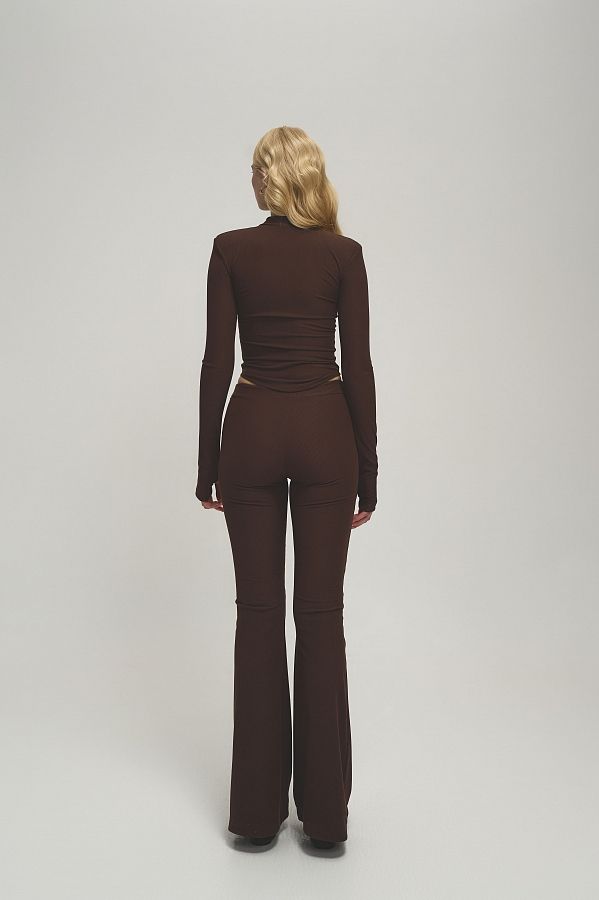 Костюм з топом на гачках та штанами палаццо коричневий КТР/06 #RU# Костюм с топом на крючках и брюками палаццо коричневый КТР/06 № 5