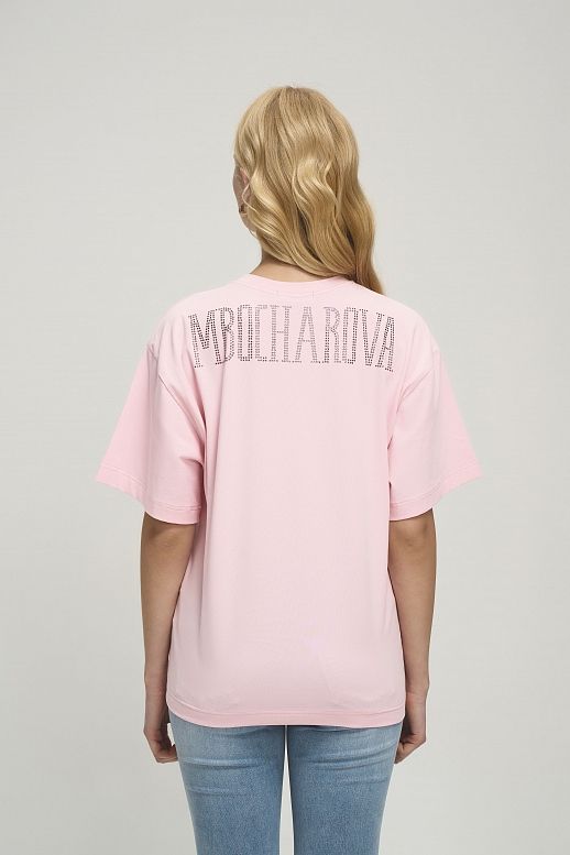 Футболка зі стразами MBocharova рожева