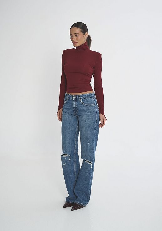 Гольф класичний з підплічниками бордовий